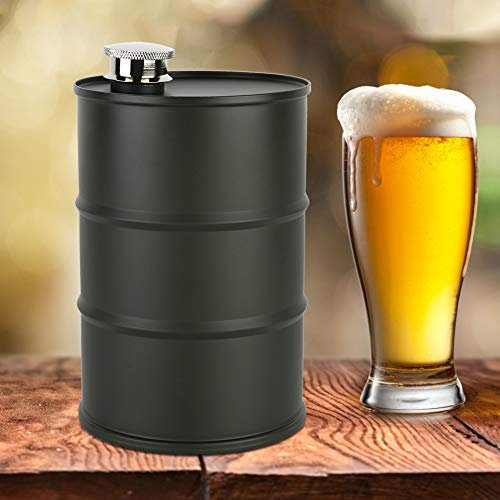 Nikou Petaca portátil de acero inoxidable de 700 ml con tapa, color verde militar, ideal para acampar al aire libre y eventos