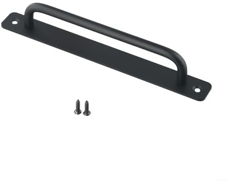 Yuanpgky Set di ferramenta per porta scorrevole in lega di alluminio, per porte scorrevoli interne, cancello in vetro, porta in legno (nero)