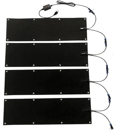 MTNBHH Heizmatte für Schneeguss, 25,4 x 76,2 cm, rutschfest, für Treppen, Einfahrten, Garagen usw. (4 Stück, 25,4 x 76,2 cm)