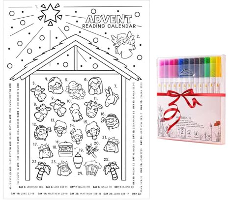 Weihnachten Advent 2025 – Bildungs-Countdown-Kalender, interaktive Krippen-Anzeige, Countdown-Box für Lernaktivitäten im Urlaub | für Kinder, Familie, Wohnzimmer, Schlafzimmer, Wand, Tür, Zuhause, Par