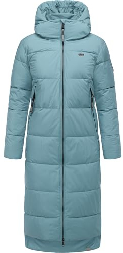 Ragwear Damen Winter-Steppmantel Patrise wasserdicht, atmungsaktiv, vegan | Länge: wadenlang | Wärmegrad 3 von 3 – warm gefüttert | wasserdicht, atmungsaktiv | gefütterte Kapuze | Gehschlitze