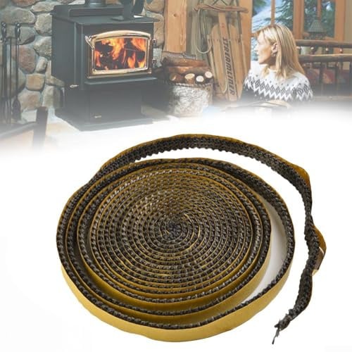 Dichtungsband für Kamin-Glastüren, 300 cm, Länge 10 x 2 mm, für effiziente Isolierung