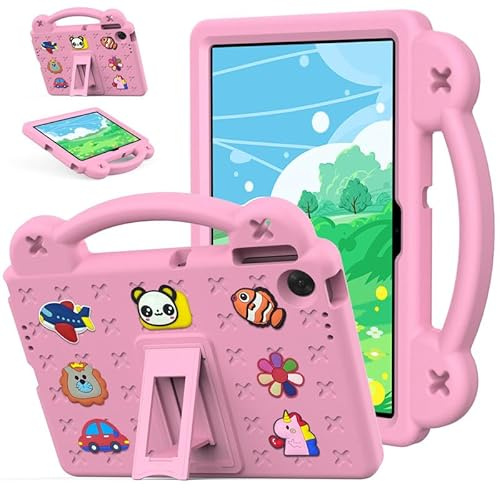 Funda para tablet Lenovo Tab K10 Gen 2 2025/K10 Gen /K10 Gen WiFi de 10.1 pulgadas, apta para niños, asa con soporte, dibujos animados lindos, espuma EVA, ligera, a prueba de golpes, color rosa