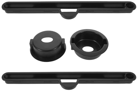 NIYANGLE 2 Sets Folding Desk Accessories with Anti-Scald Black Double-Handle Cup Holders and Card Slot Inserts for Bed Desk, Portable Drink Holder Replacement for Home Office Folding Tables