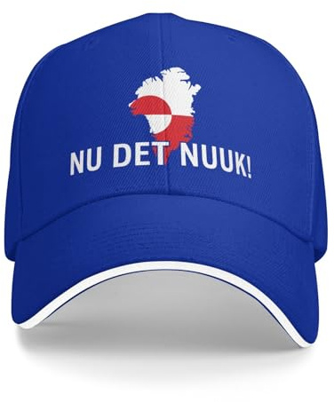 FJQWKLF Nu Det Nuuk! Jetzt reicht's! Grönland-Dänemark-Flagge, Baseballkappe, Trucker-Cap, blau