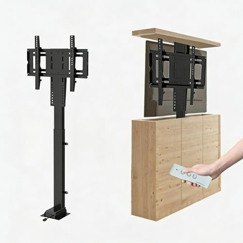 Soporte TV motorizado de 32-70 con Mando a Distancia, TV Lift Motorized con Función de Memoria, Elevador de TV motorizado Carga de 60 kg, MAX de Montaje VESA de 600 x 400 mm (56cm)