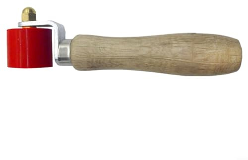 Snowchecking Silikon-Naht-Handdruckrolle, 28 x 40 mm, Hochtemperatur-Schweißwerkzeug, für PVC- und Planenmembran, mit Holzgriff (rot)