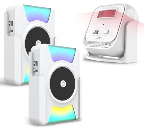 DAYTECH Indoor Motion Sensor Alarm 1 Motion Detector and 2 Receiver | 120dB Vibration Bed Alarm and Fall Prevention Alarm for Elderly Dementia Patients Monitoring Wireless 500FT Alarm System