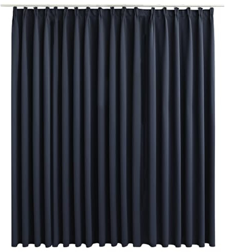 Blackout Curtain Anthracite 290 x 245 cm with Metal Hooks, Opaque and Insulating, Ideal for Living Room, Bedroom, Children's Room, Soundproofing and Privacy Screen Curtain