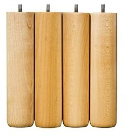 Wood Select Lot de 4 Pieds 30 cm Naturel Different Type de Fixation (Standard tapissier)