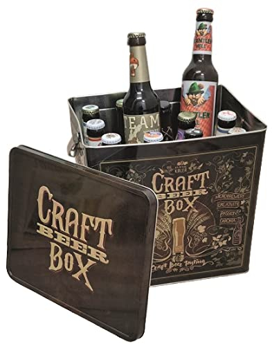 KALEA Bier-Box | Metallbox mit 3D-Prägung | 12 x 0,33l Bierspezialitäten | Geschenkidee für Bierliebhaber | Vatertag (Craft-Box, 12x0,33l)