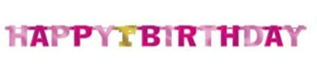 Banner Letters Fl Lg 1St Birthday Pink