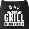 MoonWorks Grill-Schürze für Männer mit Spruch Mein Grill meine Regeln Grillregeln grillen BBQ Barbeque Baumwoll-Schürze Küchenschürze schwarz unisize