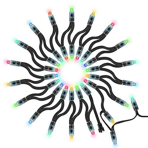 BTF-LIGHTING WS2811 Diffused Digital RGB LED Pixel String Light 12mm Individuell adressierbare runde LED Module 50pcs/String IP68 Wasserdicht DC 5V Schwarzer Draht