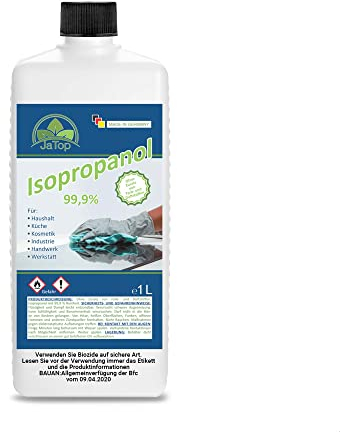 JaTop Isopropanol 99,9% Isopropylalkohol Reiniger inkl. Ausgießer - 1.000ml für Küche Haushalt & Industrie