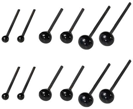 EXCEART 150 Paare Augen Schwarz Glas Augen 2mm, 3mm, 4mm für DIY Puppe Marionette Kuscheltiere Puppenherstellung Basteln Zubehör