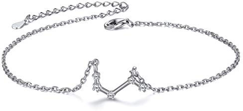 ChicSilver Silber Sternzeichen Fußkettchen Widder Anhänger Sternbild Fußkette mit Geschenkebox für damen mädchen