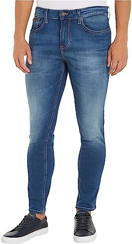 Tommy Jeans Herren Jeans Hose Austin Slim Tapered Stretch, Blau (Wilson Mid Blue Stretch), 36W/32L