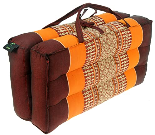 Namesakes Kapok Yoga Block Meditationskissen – faltbare Stützrolle – Orange Burgunderrot