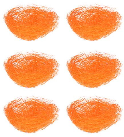 VALICLUD 6 Stück Osternest Mini Vogelnest Naturnest Deko Nest Hühnernest Osterkörbchen für Ostereier Süßigkeiten Küken Frühlingsdeko Ostern Garten Hof Tisch Dekoration Osterdeko Orange