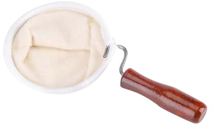 Hyuduo Filtre à Café en Tissu, Filtre à Café, Crépine en Tissu Réutilisable avec Poignée en Bois pour Accessoires de Café Infusé à la Main(S)
