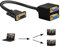 Cavo splitter VGA - IVA 1 maschio a 2 femmina adattatore monitor Y splitter cavo 25 cm nero può collegare due allo stesso tempo