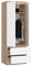 BDW Kleiderschrank mit 2 Türen, 2-türiger Kleiderschrank, 2 Schubladen - Aufbewahrungsschrank - Moderner Schrank für Schlafzimmer, Wohnzimmer, Flur, Kinderzimmer - 180x60x51cm - Eiche Sonoma Weiß