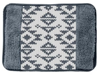 Virsus Borsa Acqua Calda Elettrica con Tasca Scaldamani diverse fantasie. Scaldino per crampi e sollievo dal dolore (Grigio Trama Knit)