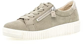 Gabor Damen Low-Top Sneaker, Frauen Halbschuhe,Wechselfußbett,Best Fitting,Laufschuhe,schnürschuhe,schnürer,Lady,Schilf (beige),42 EU / 8 UK