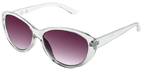 I-Sential Reading Sunglasses Womens Designer Translucent Clear Frame UV400 Sun Readers Tinted Glasses & Case 2.75