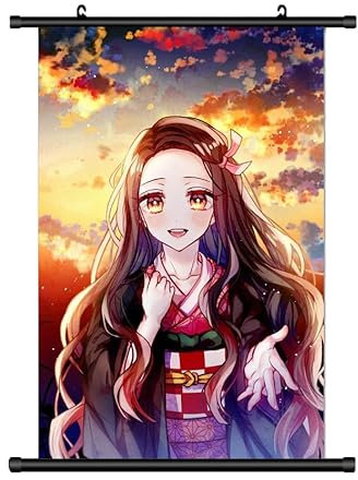 KARMA-X Großes 60x90CM Dämonen Töter Nezoko Kakemono Rollbild | Anime Manga Stoffposter Wallscroll Poster | Wanddeko Geschenk