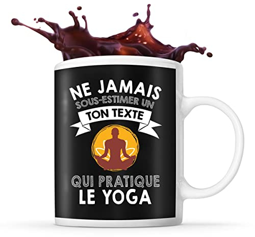 Mug yoga Prénom métier âge Personnalisable | Tasse drôle pour Yogiste | idée cadeau anniversaire Noël fête des Pères