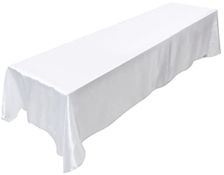 Nappe Blanche Rectangulaire, Tischdecke Schmutzabweisend Bankett Anti Taches Hochzeit Dekoration weiß 145 X 320 cm Rechteckige Tischdecke (Weiss)