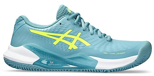 ASICS Damen Gel-Challenger 14 Schuhe, Größe 42, GRIS Blue/Safety Yellow, Gris Blue/Safety Yellow, 41.5 EU
