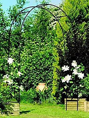 Unibos | Metal Garden Arbor Arch Steel Frame | Garden Arch for Climbing Plants, Roses, Indoor/Outdoor, Great for Backyard, Lawn, Patio, Courtyard | Wedding Decorations | Black