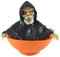 JUOPZKENN Halloween-Süßigkeitsschale, Süßigkeitsschalenhalter, Animiertes Skelett, Elektrisch Leuchtende Geisterschädel- mit Roten Augen und Gruseligem Sound für(Orange)