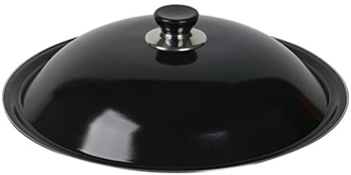 ARTSIM Wok-Pfanne, Verbrühschutz, Topfdeckel, Emaille-Pfannendeckel, runder Topfdeckel, Bratpfannendeckel, Topfdeckel for Wok in der Küche (Color : Nero, Size : 32.5x32.5cm)