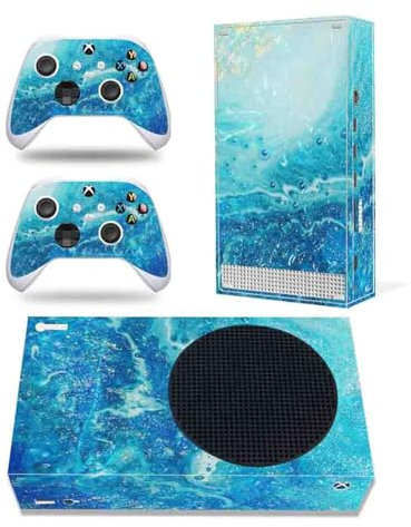 Roipin Schutzhülle für X-Box Serie S – einschließlich Controller-Skin und Konsolenhaut, Shell-Schutzfolie, Schutzblende, komplettes Set für X-Box Serie S (Ozean)