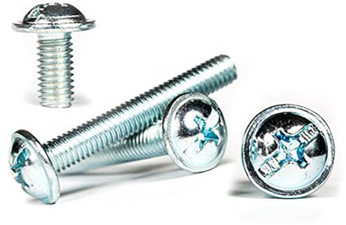 M4 (4mm x 20mm) Flanged Zinc Machine Button Head Screws Phillips Combi Pan Head Screws with Collar (Pack of 20)