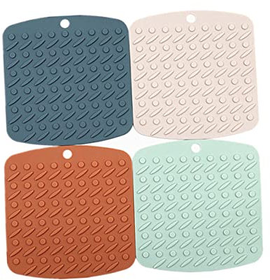 HEMOTON Tappetino Isolante in Silicone Da Cucina Antiscivolo Presine in Silicone Tovagliette in Per Pranzare Presine Calde Sottopiatti Cuscinetto in Tavolo Da Pranzo