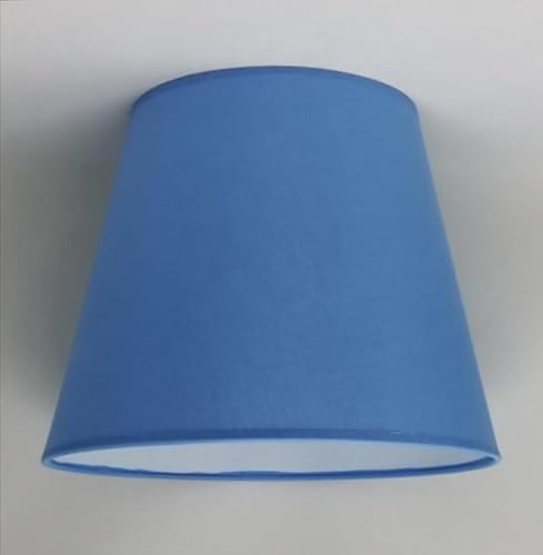 30 cm Lampenschirm, Kegel, Baumwollstoff mit weißer PVC-Rückseite, handgefertigtes Produkt, für Tischlampe, Stehlampe (Hellblau)