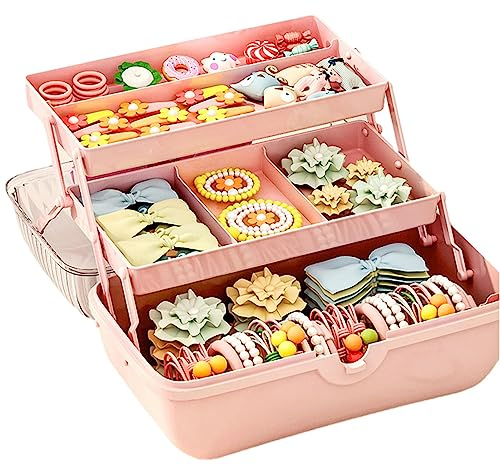 Haarschmuck Organizer Kinder Haarschmuck Aufbewahrungs Kasten Aufbewahrungsbox Für Haargummis Und Haarbänder Geschichtete Behälter Für Mädchen Badezimmer Schlafzimmer