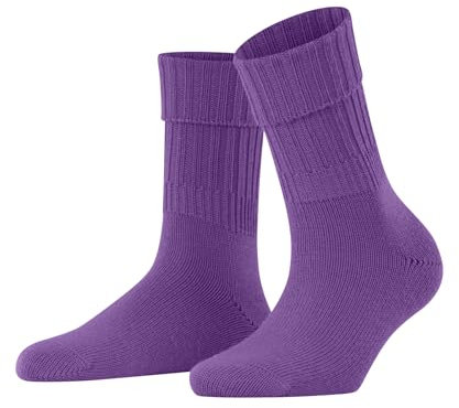 FALKE Damen Socken Striggings Rib W So Wolle einfarbig 1 Paar, Lila Pink Iris 8943, 35-38