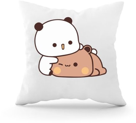 Bear and Panda Bubu Dudu Dekorativer Kissenbezug mit Füllung für Sofa-Autokissen