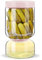 ZENS Pickle Jar with Strainer, 1500 ml Glass Flip Pickle Storage Jar for Pickle Juice Separator, Pickling Jars Hourglass Pickle Container Leak-proof for Gherkin Olive, Gifts for Mom, Pale Pink