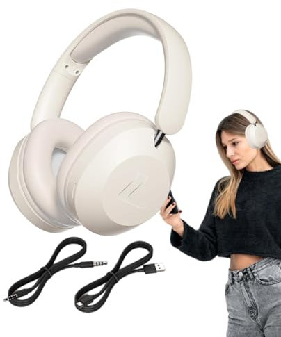 Buerfu Noise Cancelling Headphones, 300mAh Over Ear Wireless Headphones, All-Inclusive Earmuffs, Folding Work Noise Cancelling Headphones for Travel, Home Office, Gym