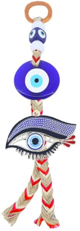 Amuleto Colgante de Pared Ojo Turco Mal de Ojo para Buena Suerte y Protección en casa (Ojo de Horus con Ojo Turco)