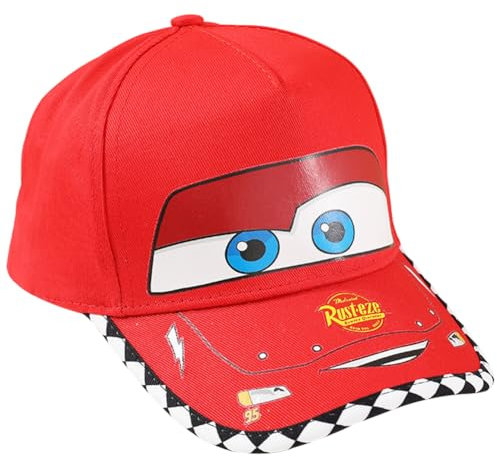 Kinder Baseball Cap, Cars Baseball Cap, Kinder caps Jungen, Cartoon Hüten, für Jungen Mädchen Geburtstag Schule Sport Sonnenschutz Verstellbare(Rot)