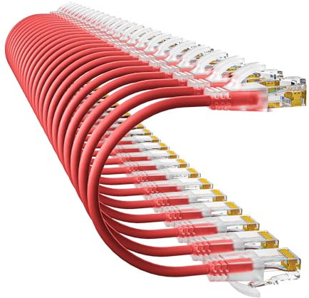 10Gsupxsel Cat6a Patch Cables 2ft (24 Pack) Slim, Cat6 Ethernet Patch Cable Pure Copper, Flexible Cat 6 Patch Cable 550MHZ 10G, Space-Saving Cat 6A Network Cables for Patch Panel, Red