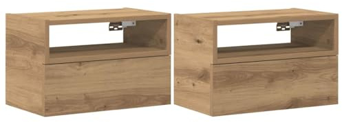 vidaXL Wand-Nachttische 2 STK. Artisan-Eiche 45x26x28,5 cm